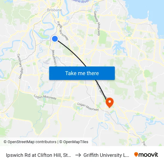 Ipswich Rd at Clifton Hill, Stop 28 to Griffith University Logan map