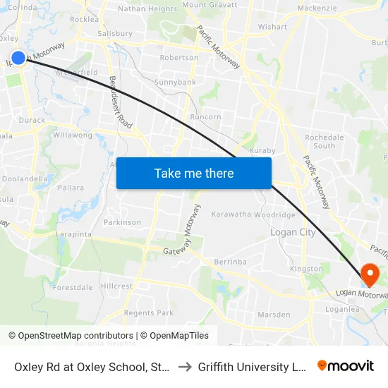 Oxley Rd at Oxley School, Stop 65 to Griffith University Logan map