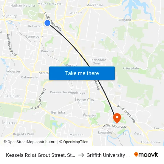 Kessels Rd at Grout Street, Stop 2/58 to Griffith University Logan map