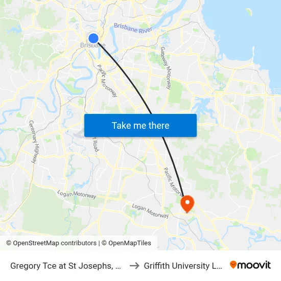 Gregory Tce at St Josephs, Stop 7 to Griffith University Logan map