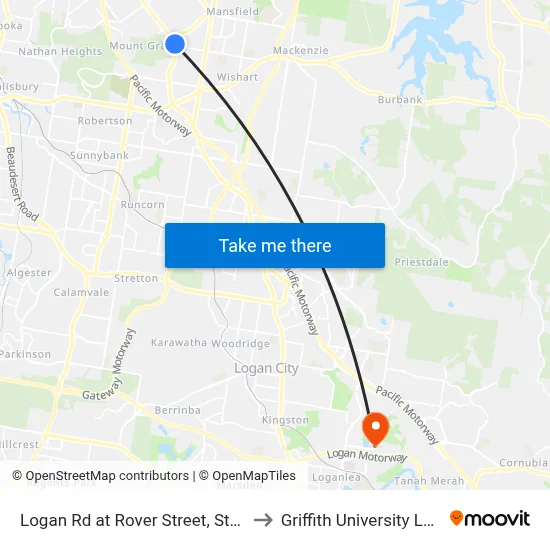 Logan Rd at Rover Street, Stop 38 to Griffith University Logan map