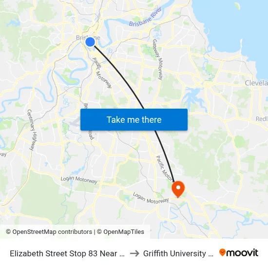 Elizabeth Street Stop 83 Near Albert St to Griffith University Logan map