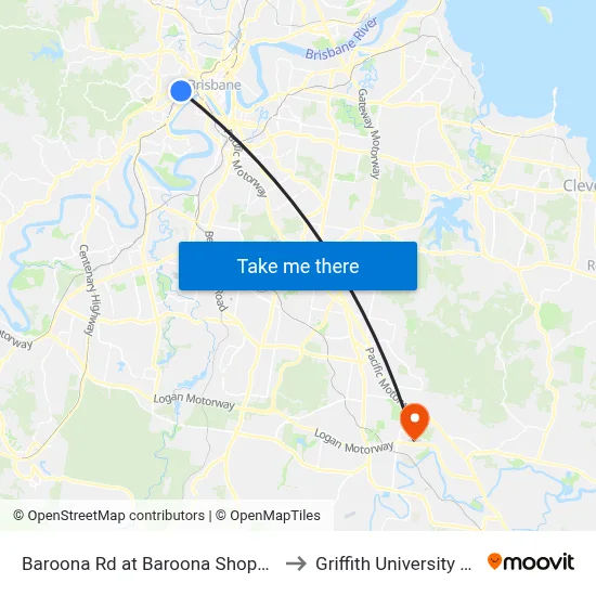 Baroona Rd at Baroona Shops, Stop 7 to Griffith University Logan map