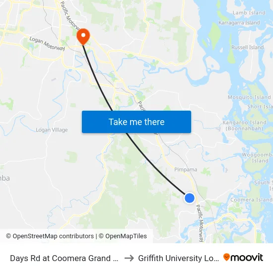 Days Rd at Coomera Grand Drive to Griffith University Logan map