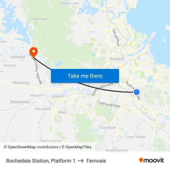 Rochedale Station, Platform 1 to Fernvale map