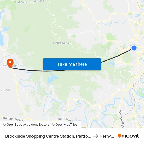 Brookside Shopping Centre Station, Platform A to Fernvale map