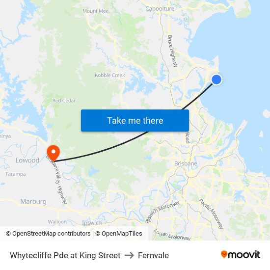 Whytecliffe Pde at King Street to Fernvale map