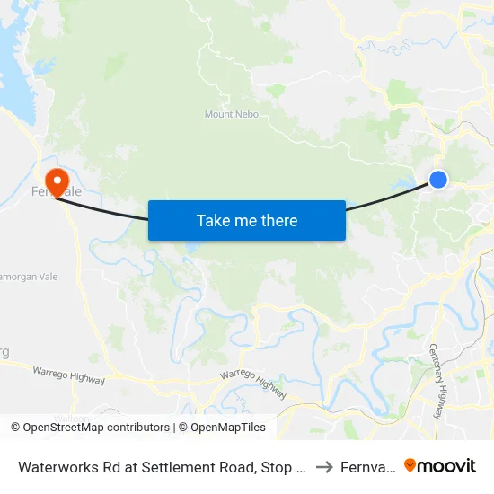 Waterworks Rd at Settlement Road, Stop 36 to Fernvale map