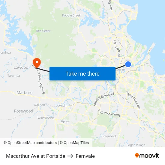 Macarthur Ave at Portside to Fernvale map