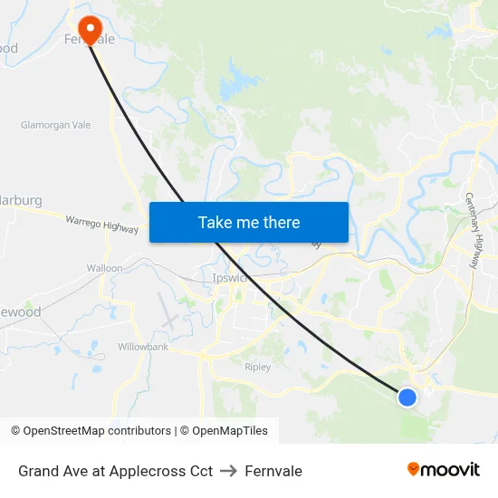 Grand Ave at Applecross Cct to Fernvale map