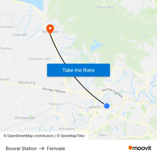 Booval Station to Fernvale map