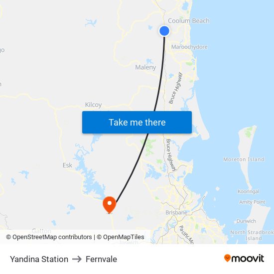 Yandina Station to Fernvale map