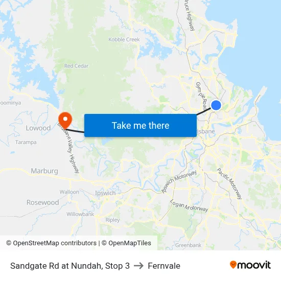 Sandgate Rd at Nundah, Stop 3 to Fernvale map