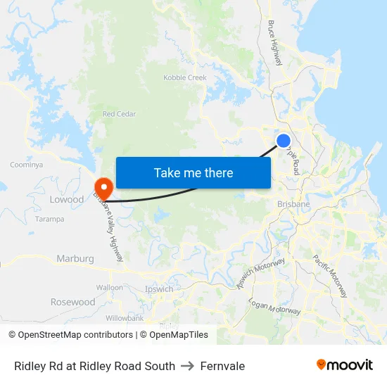 Ridley Rd at Ridley Road South to Fernvale map