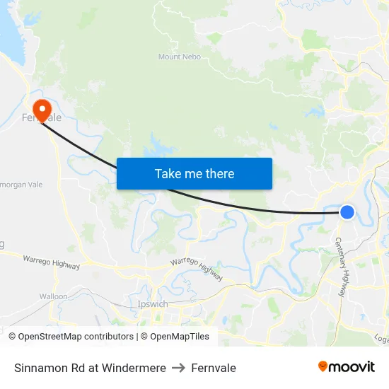 Sinnamon Rd at Windermere to Fernvale map
