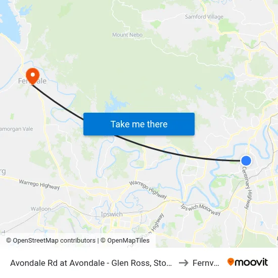 Avondale Rd at Avondale - Glen Ross, Stop 61 to Fernvale map