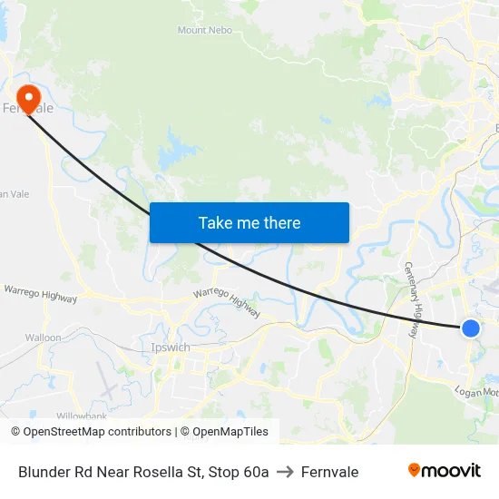 Blunder Rd Near Rosella St, Stop 60a to Fernvale map
