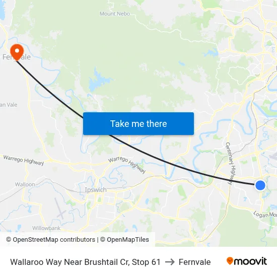 Wallaroo Way Near Brushtail Cr, Stop 61 to Fernvale map