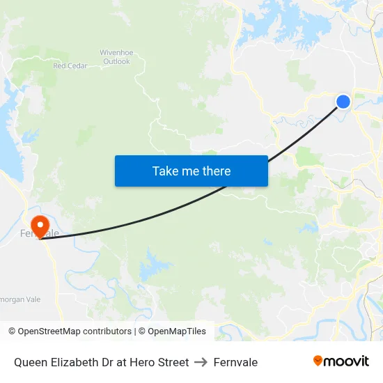 Queen Elizabeth Dr at Hero Street to Fernvale map