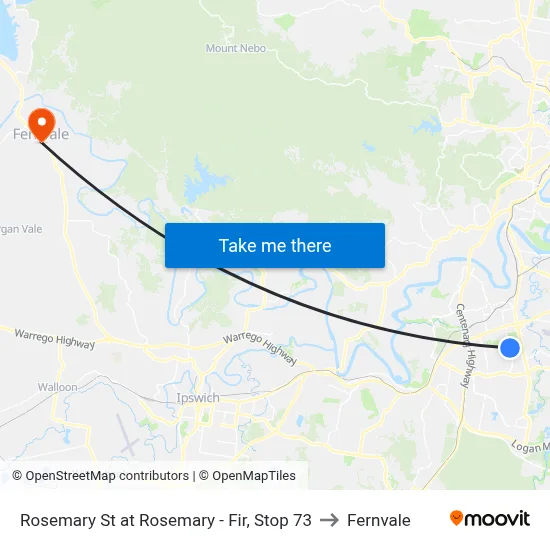 Rosemary St at Rosemary - Fir, Stop 73 to Fernvale map