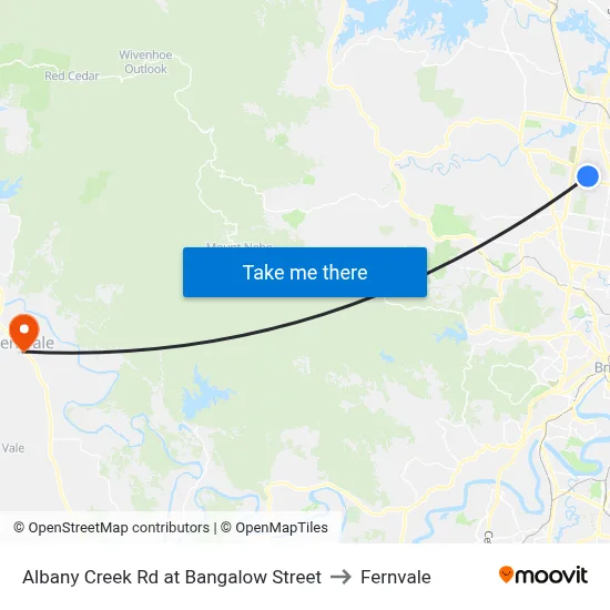 Albany Creek Rd at Bangalow Street to Fernvale map