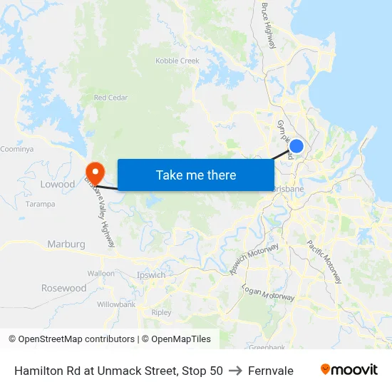 Hamilton Rd at Unmack Street, Stop 50 to Fernvale map