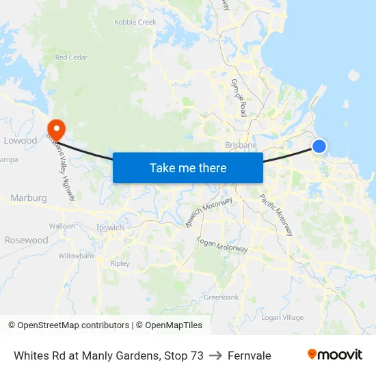 Whites Rd at Manly Gardens, Stop 73 to Fernvale map