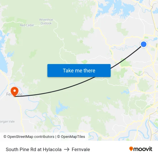 South Pine Rd at Hylacola to Fernvale map