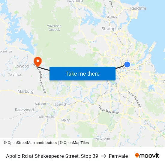 Apollo Rd at Shakespeare Street, Stop 39 to Fernvale map