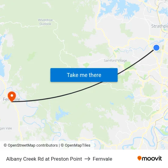 Albany Creek Rd at Preston Point to Fernvale map