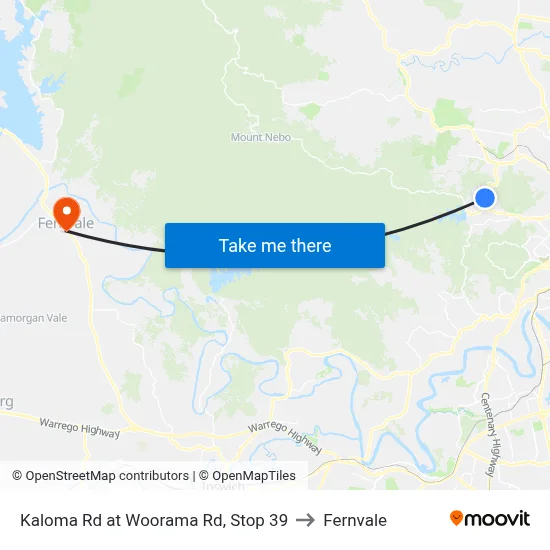 Kaloma Rd at Woorama Rd, Stop 39 to Fernvale map