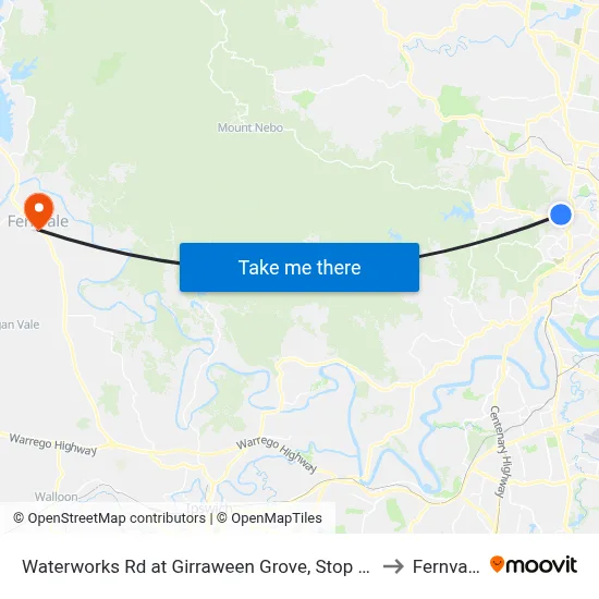 Waterworks Rd at Girraween Grove, Stop 21 to Fernvale map
