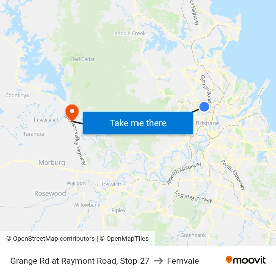 Grange Rd at Raymont Road, Stop 27 to Fernvale map
