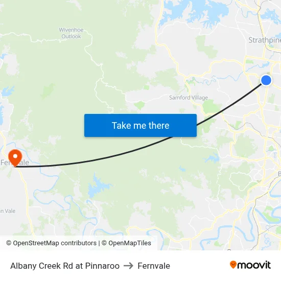 Albany Creek Rd at Pinnaroo to Fernvale map