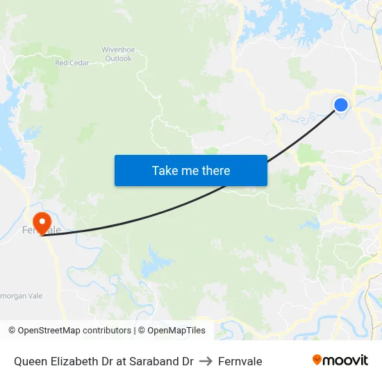 Queen Elizabeth Dr at Saraband Dr to Fernvale map