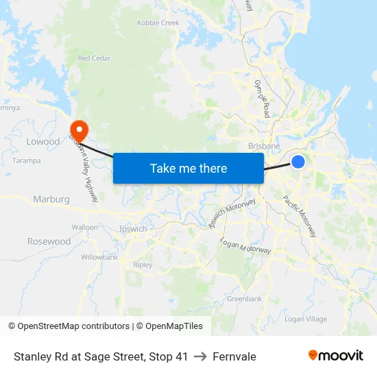 Stanley Rd at Sage Street, Stop 41 to Fernvale map