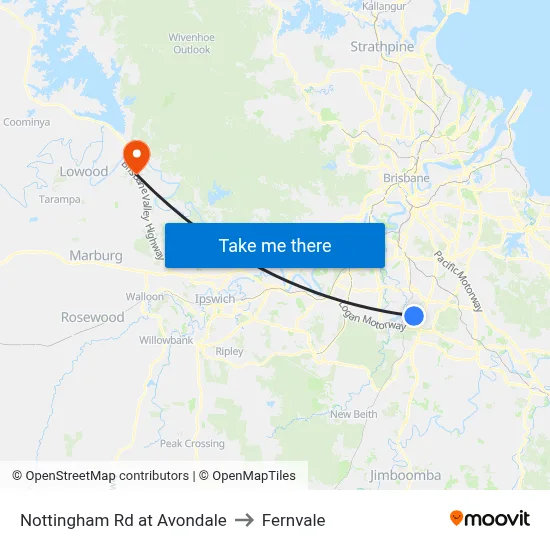 Nottingham Rd at Avondale to Fernvale map