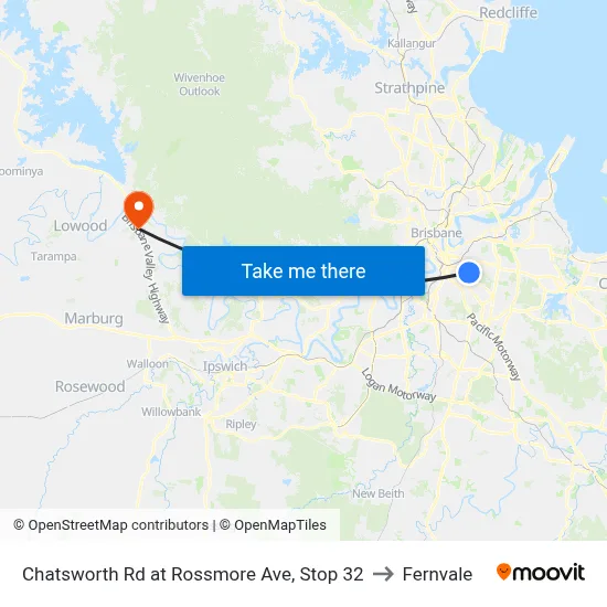 Chatsworth Rd at Rossmore Ave, Stop 32 to Fernvale map