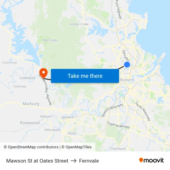 Mawson St at Oates Street to Fernvale map