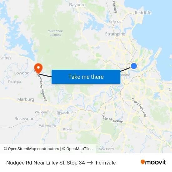 Nudgee Rd Near Lilley St, Stop 34 to Fernvale map