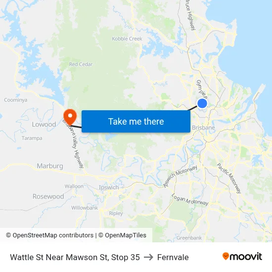 Wattle St Near Mawson St, Stop 35 to Fernvale map