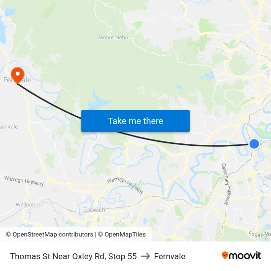 Thomas St Near Oxley Rd, Stop 55 to Fernvale map