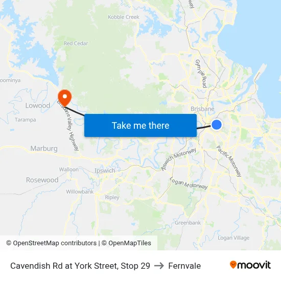Cavendish Rd at York Street, Stop 29 to Fernvale map