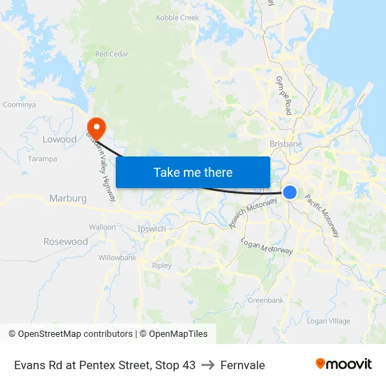 Evans Rd at Pentex Street, Stop 43 to Fernvale map