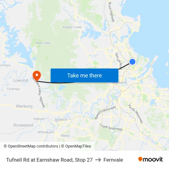 Tufnell Rd at Earnshaw Road, Stop 27 to Fernvale map