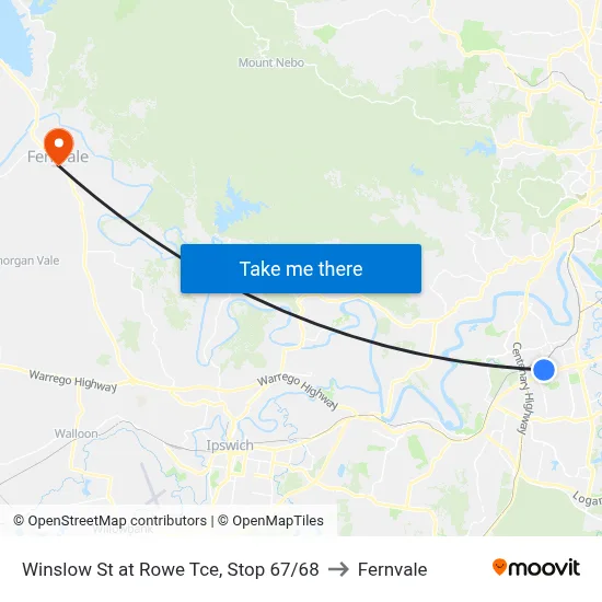 Winslow St at Rowe Tce, Stop 67/68 to Fernvale map