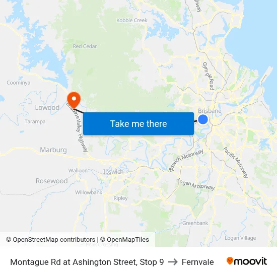 Montague Rd at Ashington Street, Stop 9 to Fernvale map