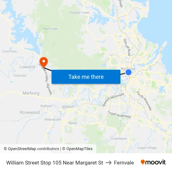 William Street Stop 105 Near Margaret St to Fernvale map
