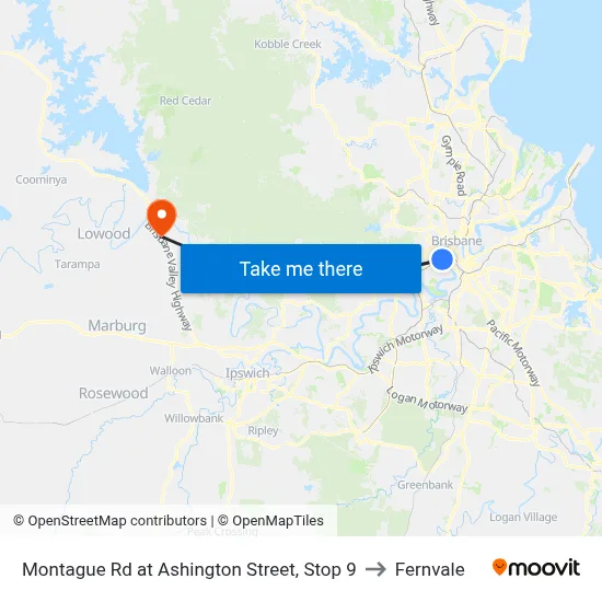 Montague Rd at Ashington Street, Stop 9 to Fernvale map