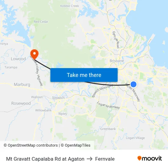 Mt Gravatt Capalaba Rd at Agaton to Fernvale map